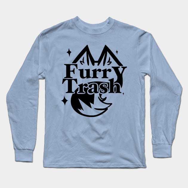 Furry Trash Black Long Sleeve T-Shirt by FloofflebuttArts